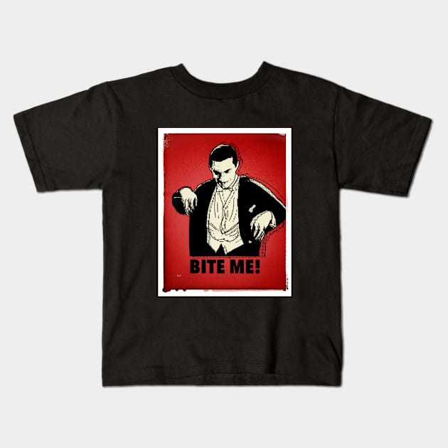 Bite Me! Kids T-Shirt by MikeBrennanAD
